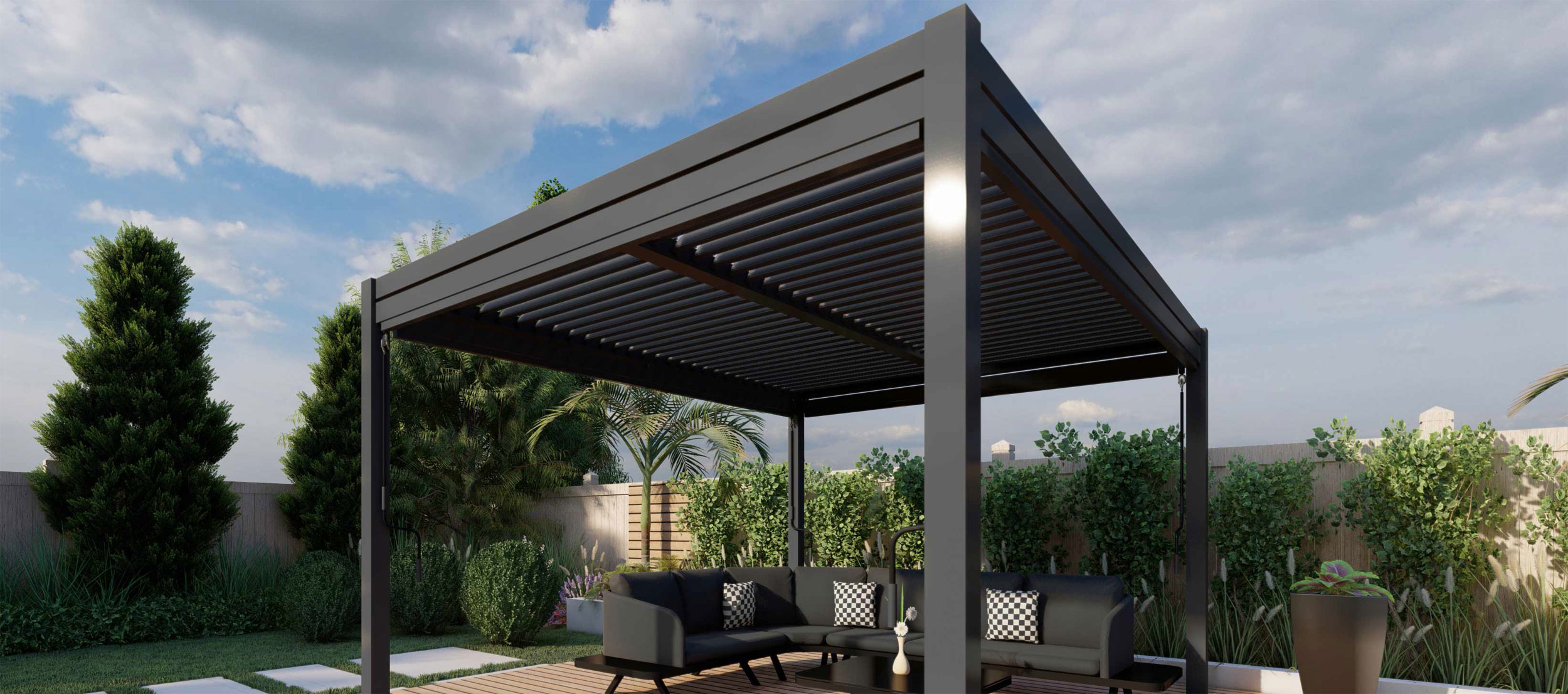 OUTDOOR Gartenpergola 3x3m Anthrazit image number 2