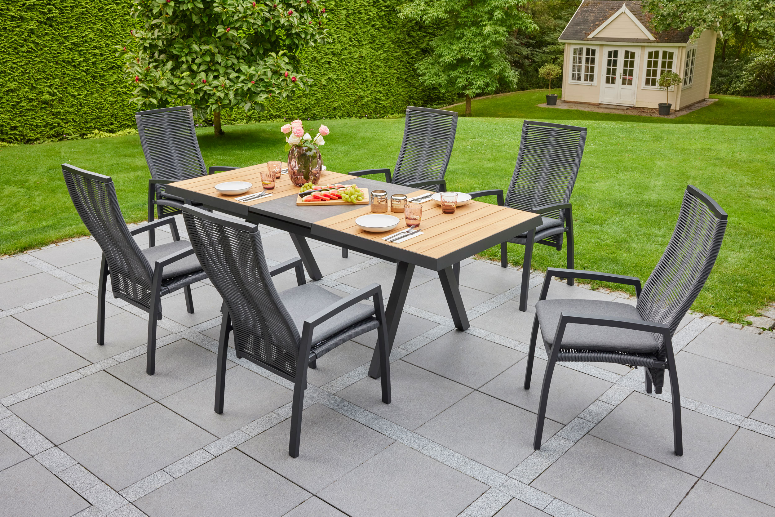 OUTDOOR Ausziehtisch Keramik/Teak image number 2