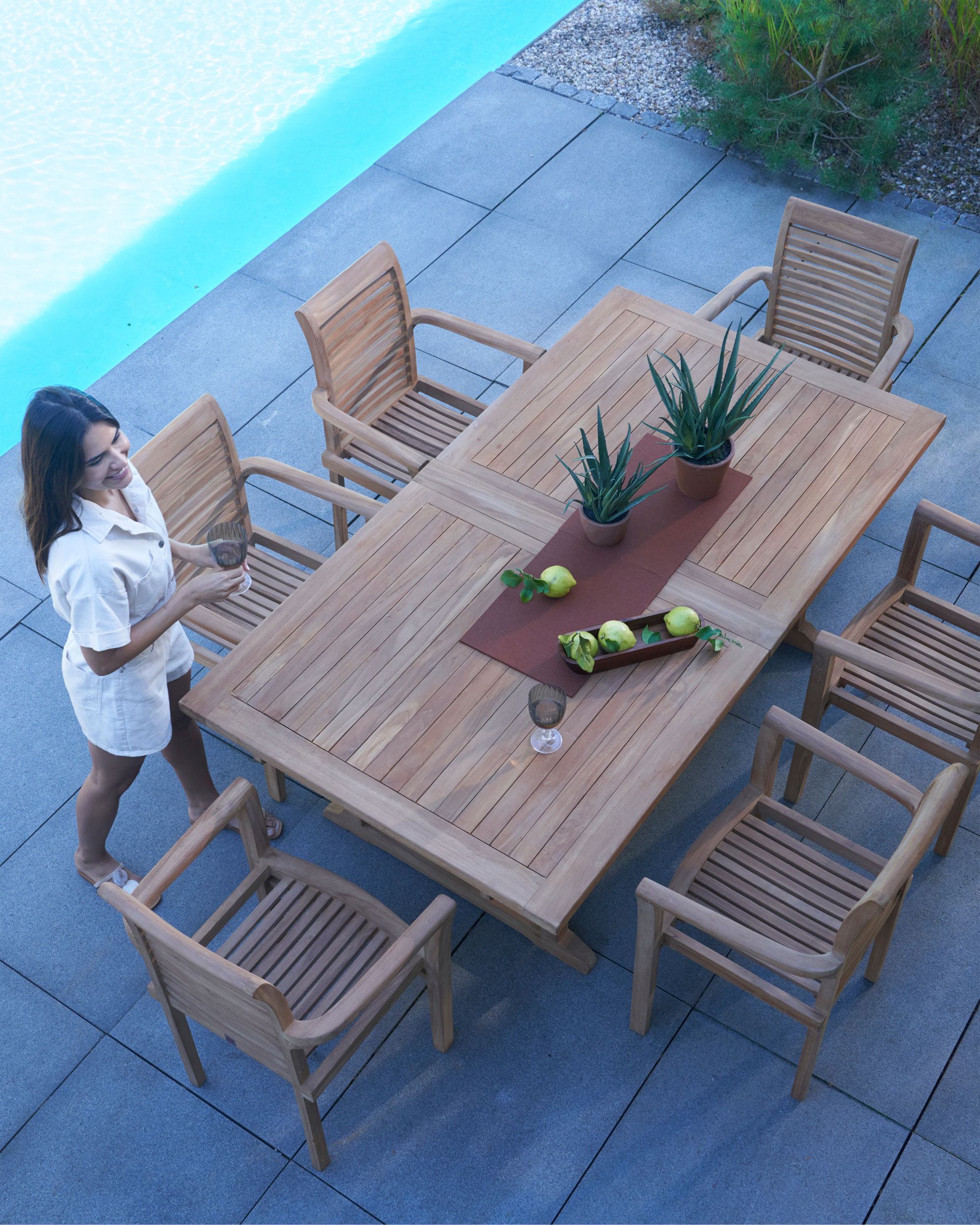 OUTDOOR Ausziehtisch Teak Garten image number 11