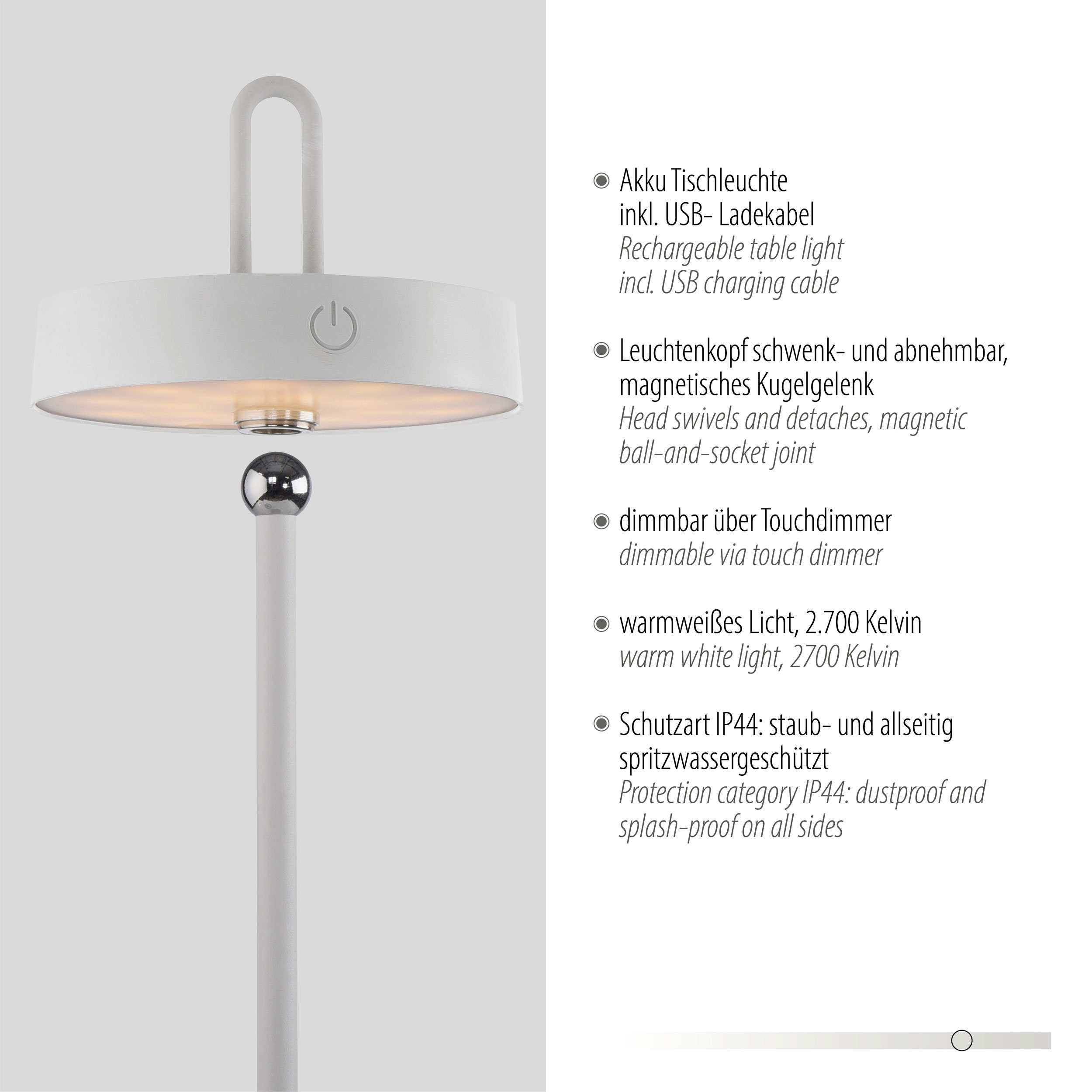 JUST LIGHT LED-Akku-Tischleuchte 1flg image number 6