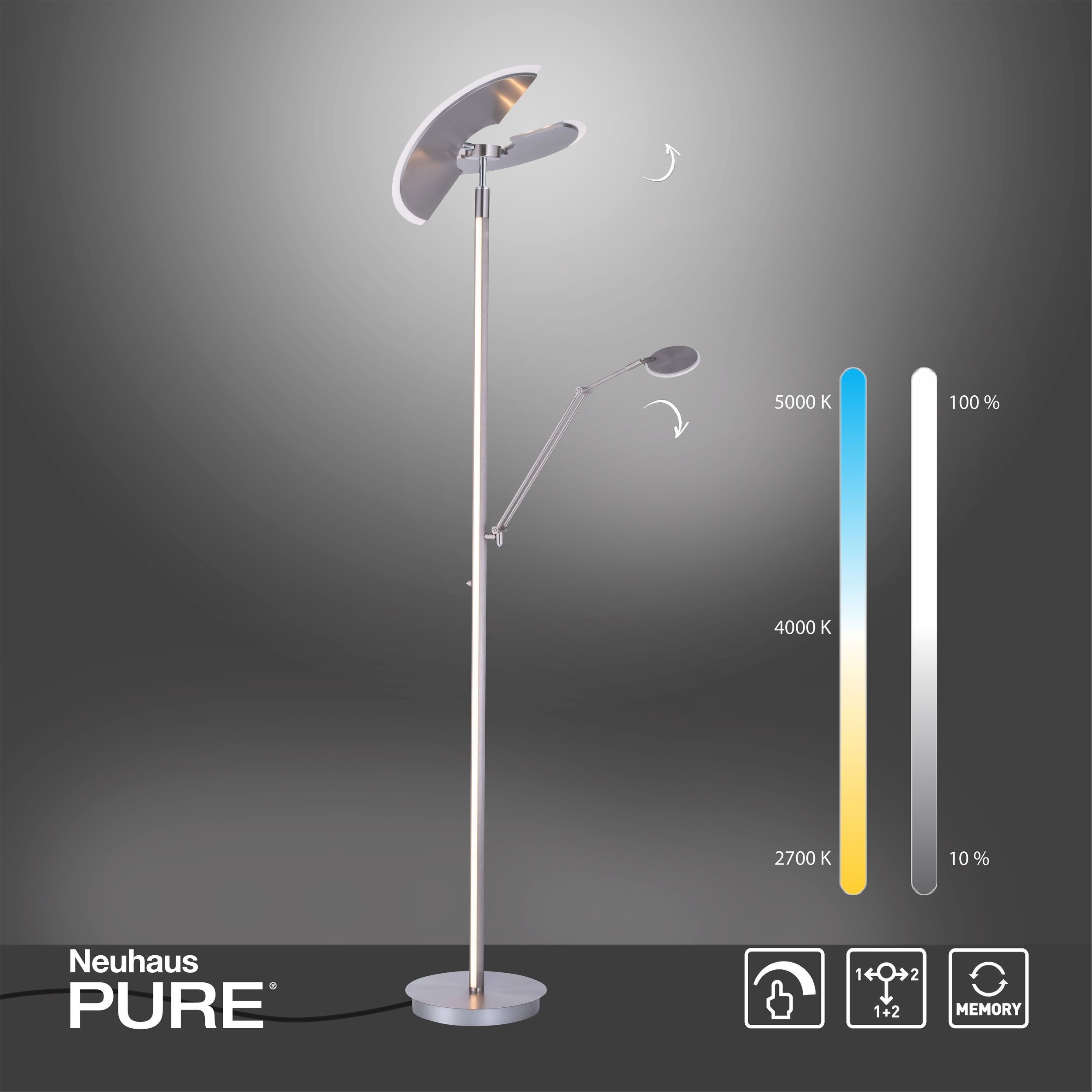 Paul Neuhaus LED-Stehleuchte 2flg image number 6
