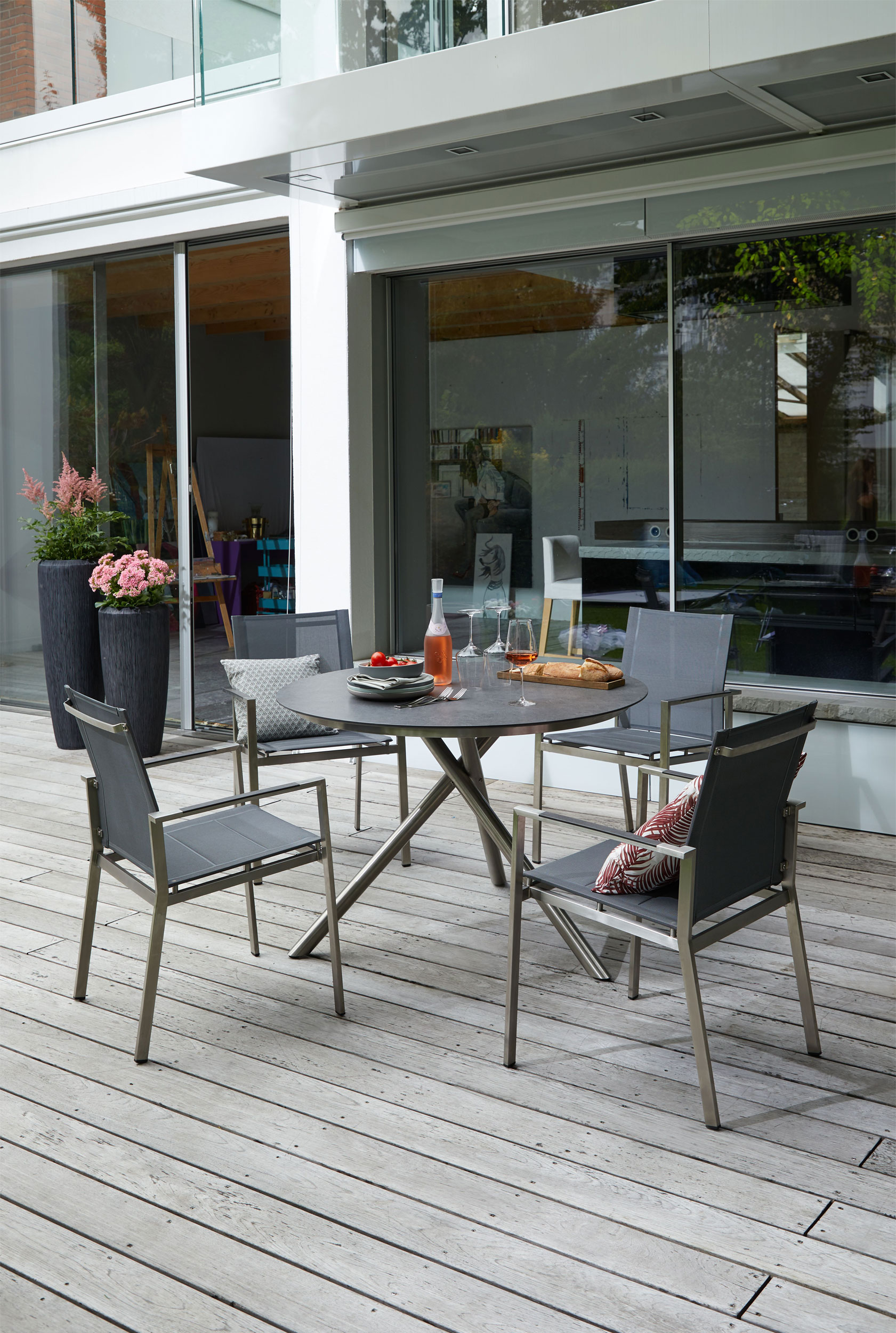 OUTDOOR Gartentisch Edelstahl rund image number 3