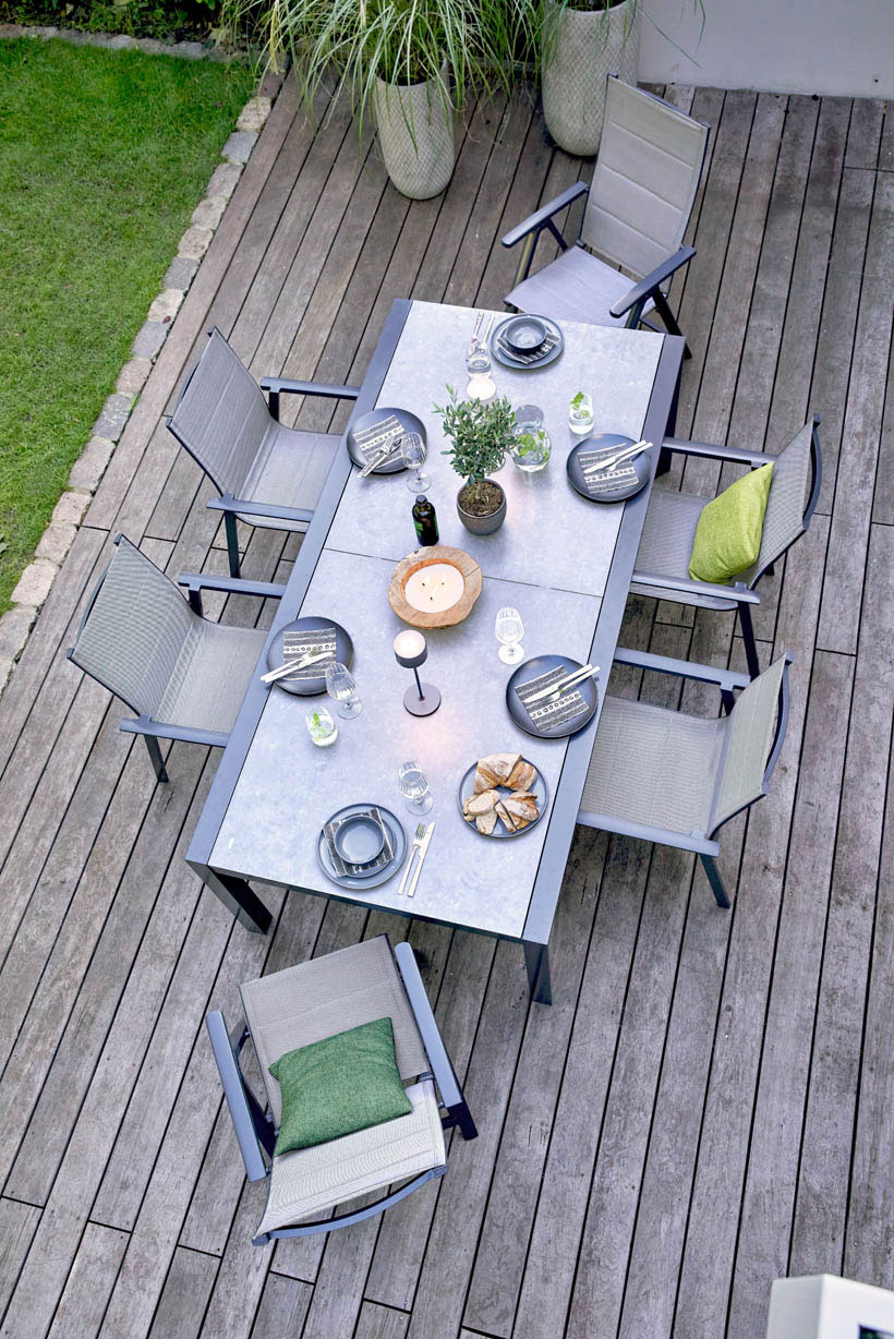 OUTDOOR Gartentisch ausziehbar 3D Glas image number 2