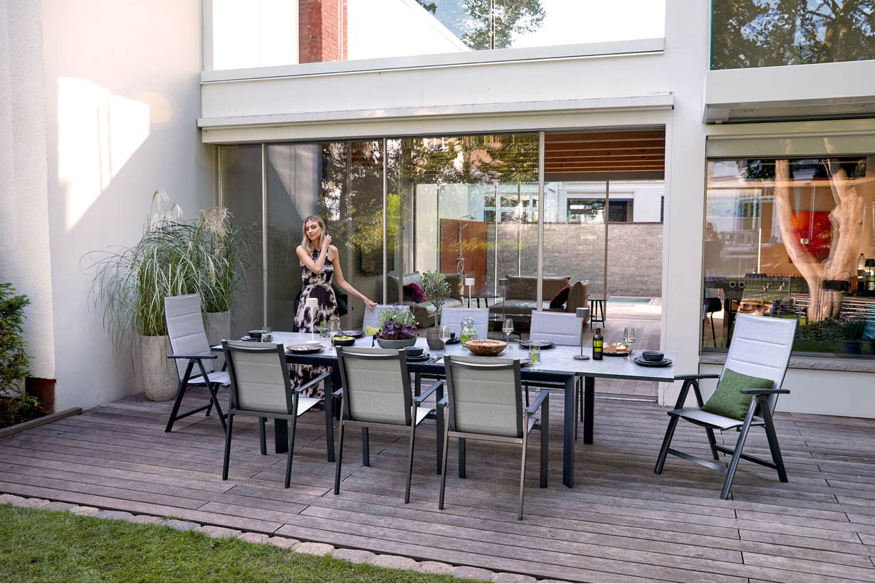 OUTDOOR Gartentisch ausziehbar 3D Glas image number 3