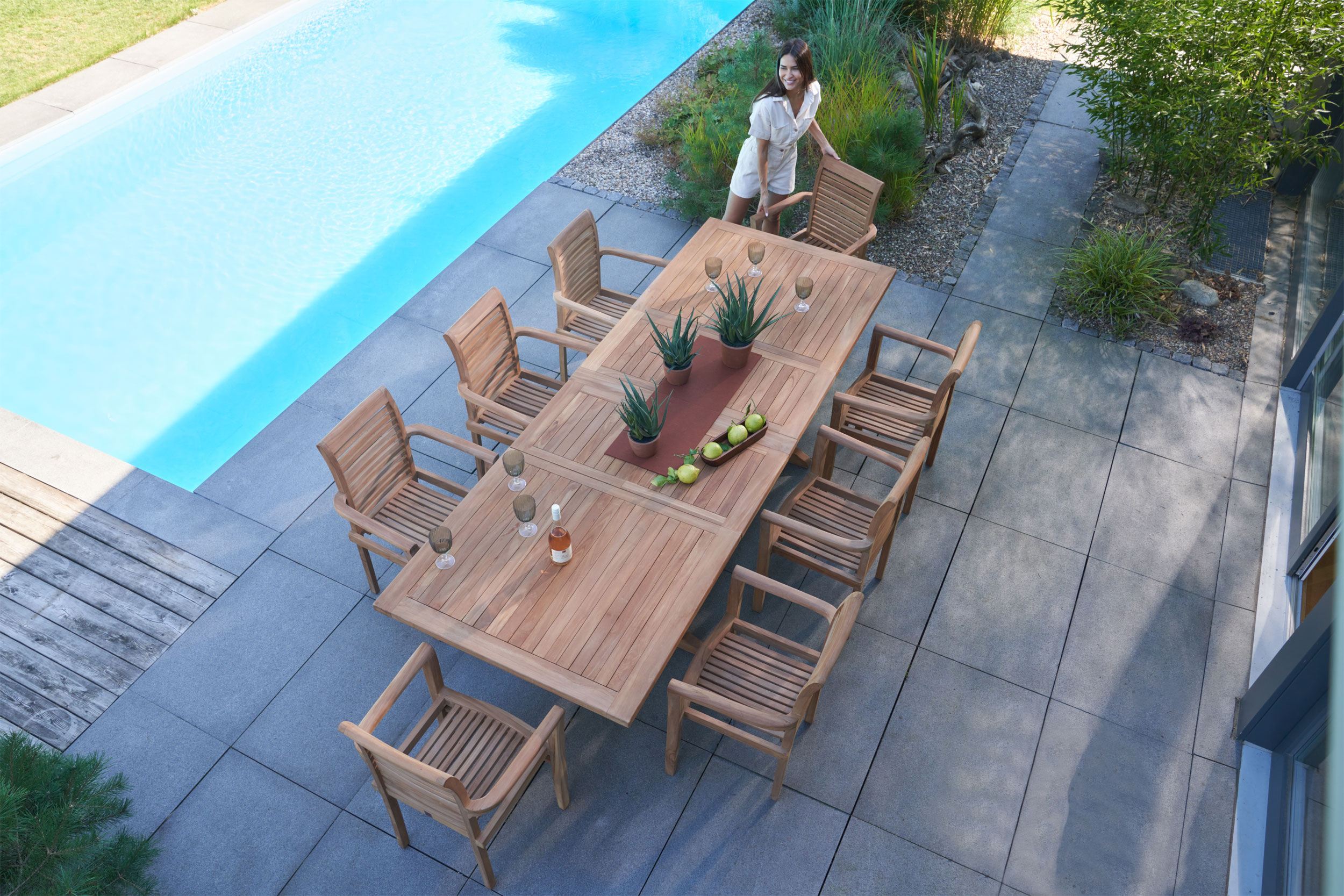 OUTDOOR Ausziehtisch Teak Garten image number 5
