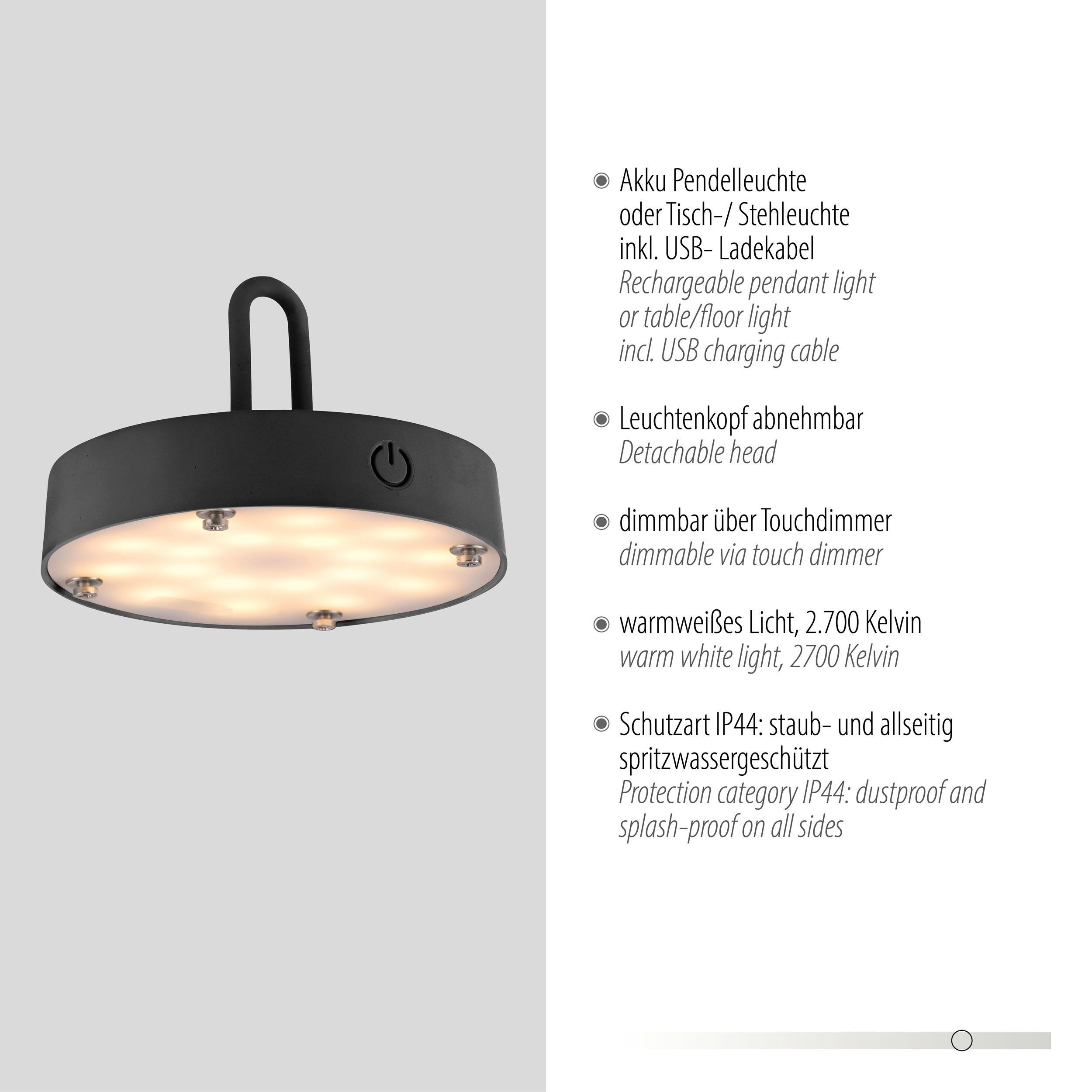 JUST LIGHT LED-Akku-Tischleuchte 1 flg image number 4