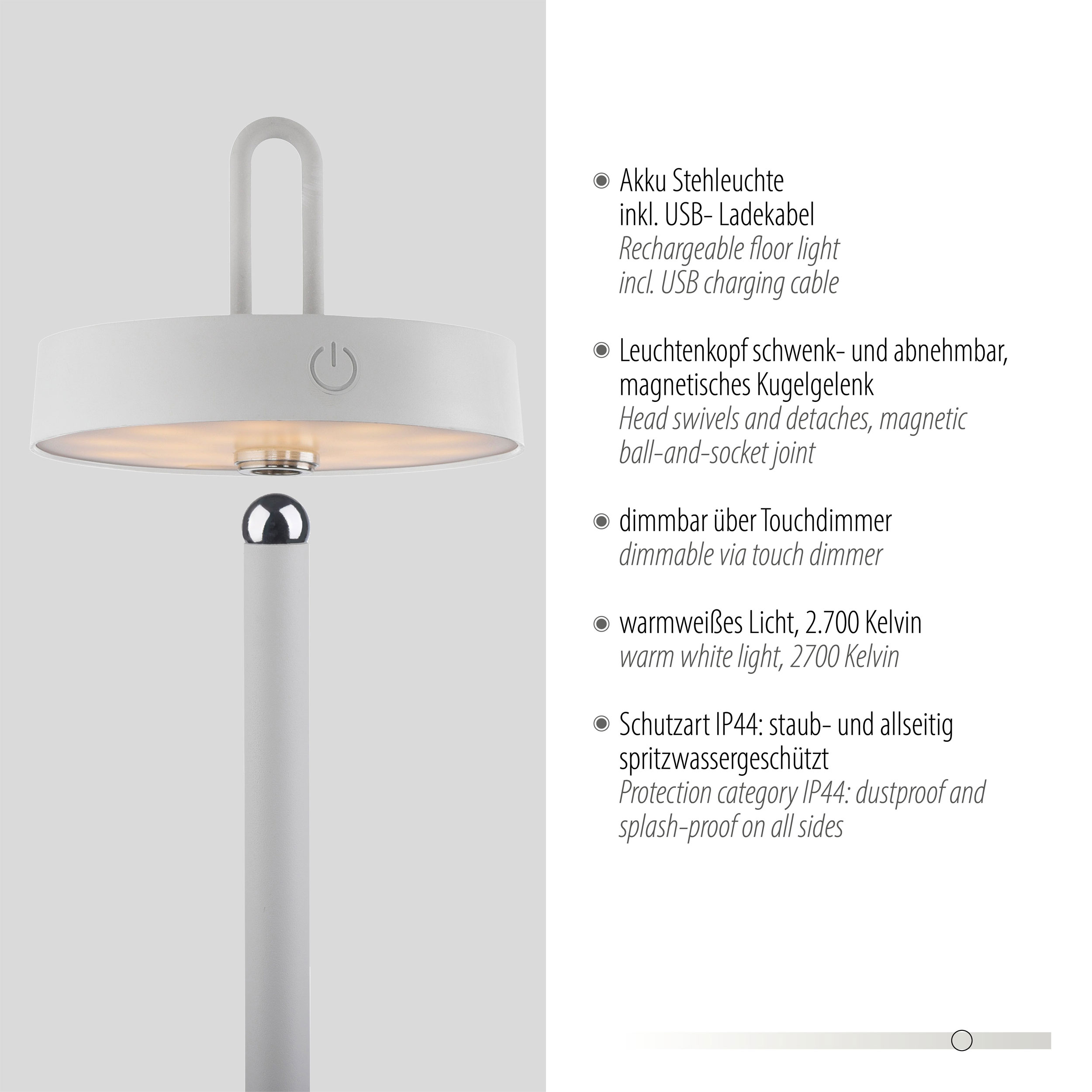 JUST LIGHT LED-Akku-Stehleuchte 1flg image number 5
