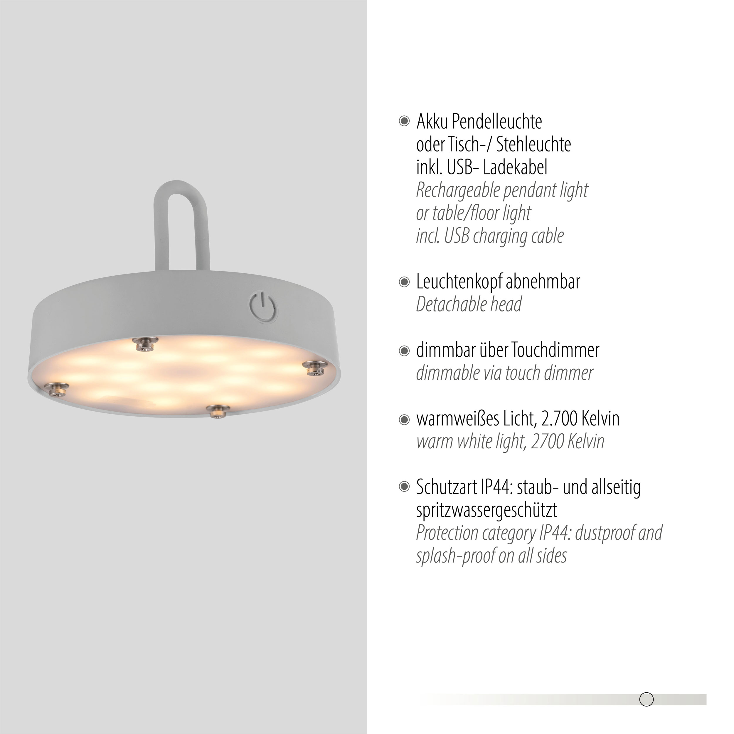 JUST LIGHT LED-Akku-Tischleuchte 1flg image number 4