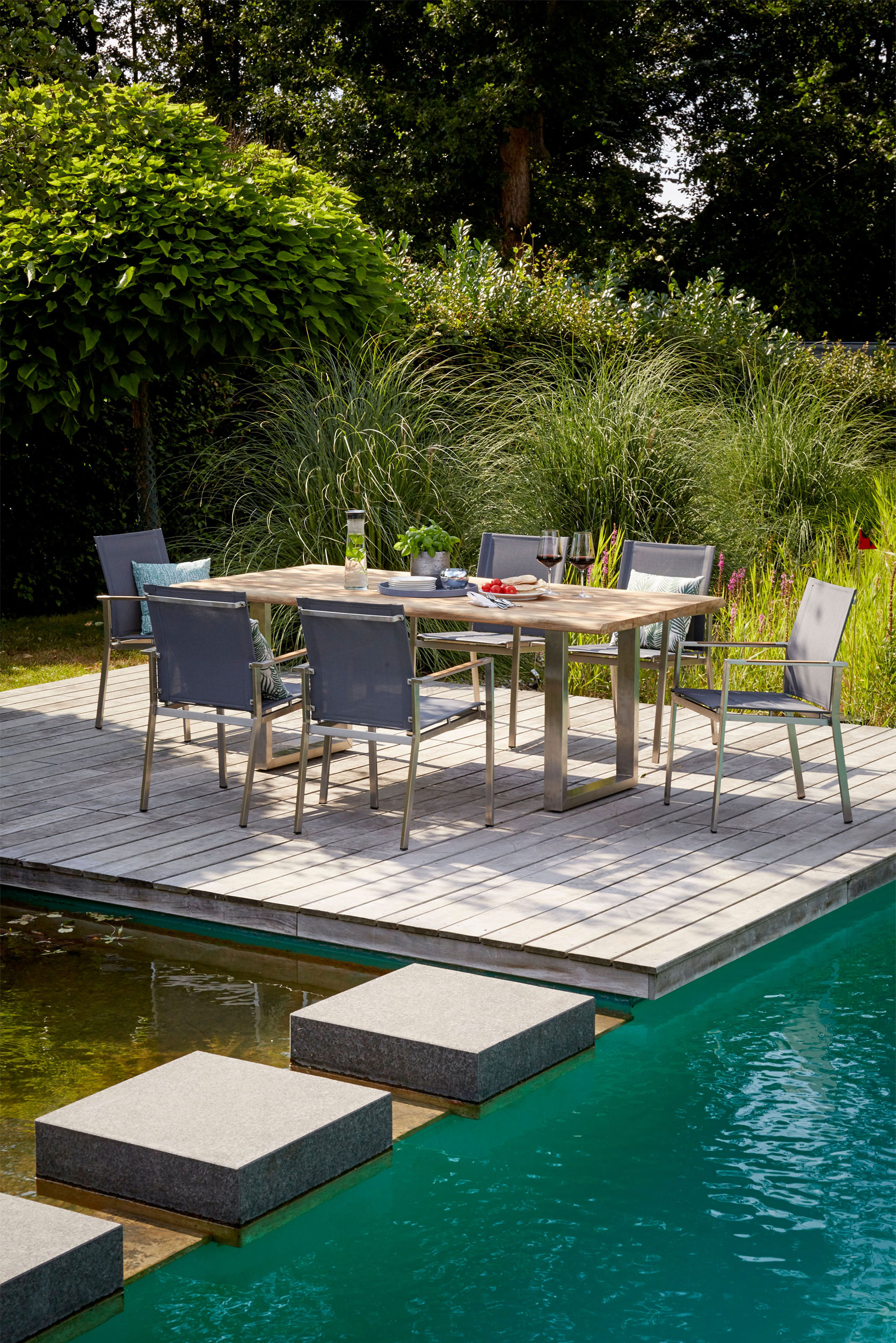 OUTDOOR Gartenstuhl Edelstahl/Teak image number 6