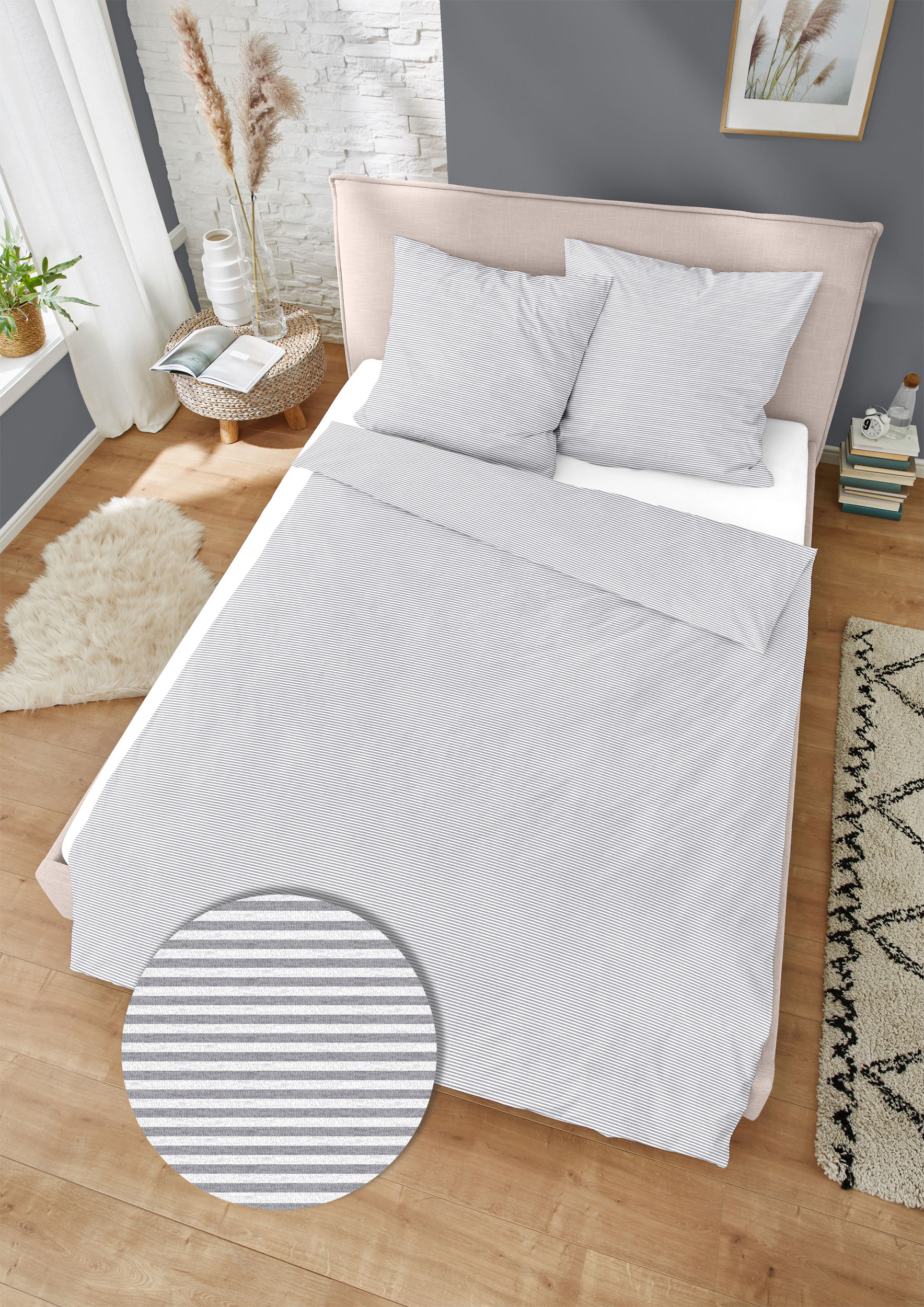 Dormisette Jersey-Melange-Bettw&auml;sche image number 2