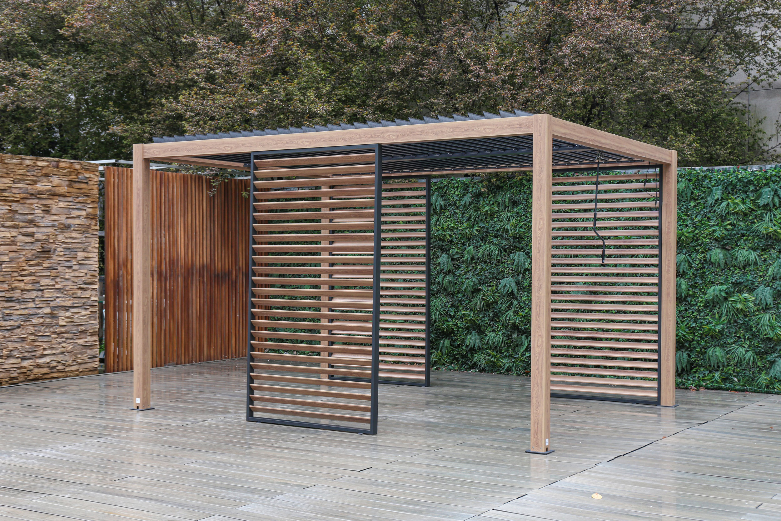 OUTDOOR Gartenpavillon 3x4 m Teakoptik image number 2