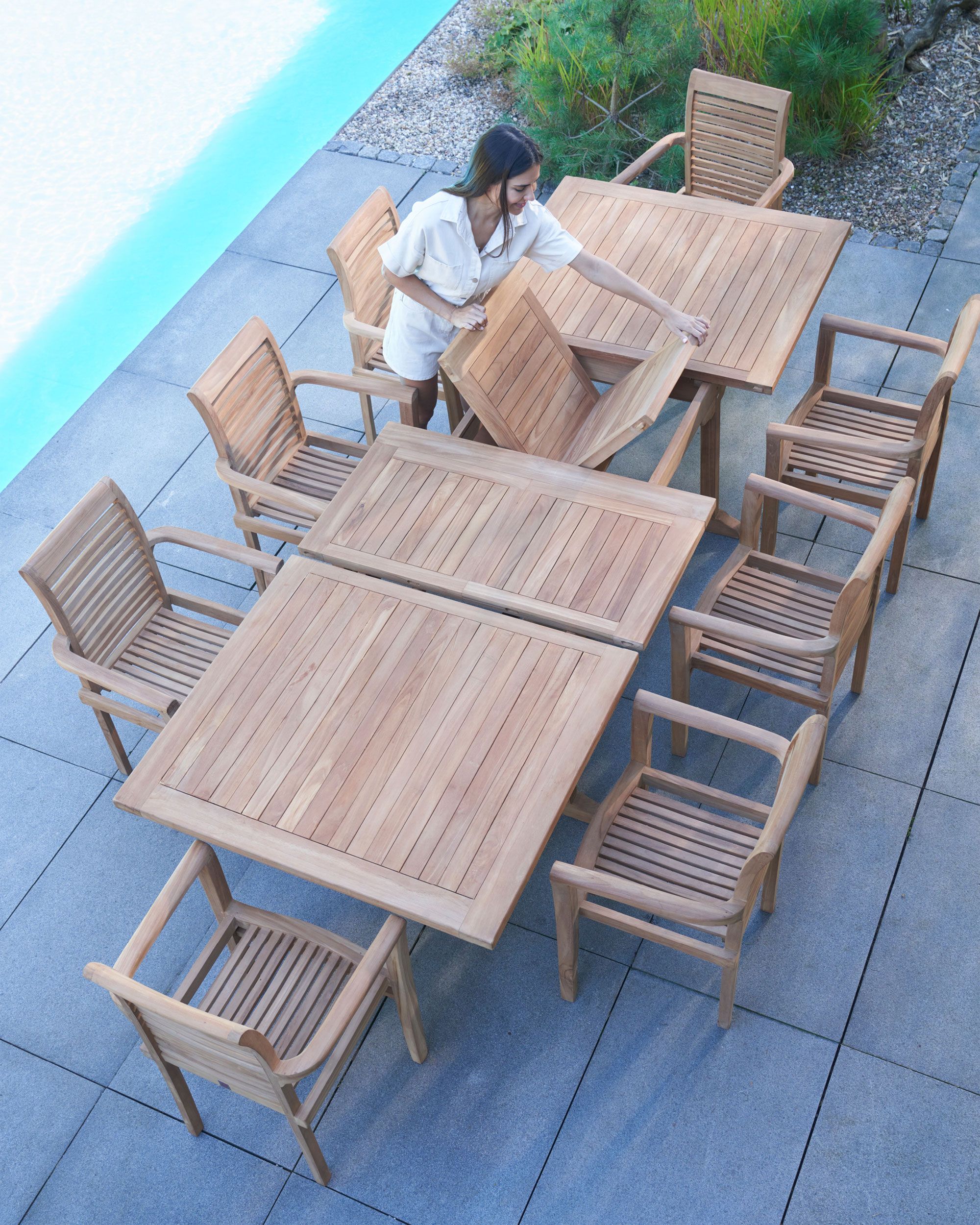 OUTDOOR Ausziehtisch Teak Garten image number 10