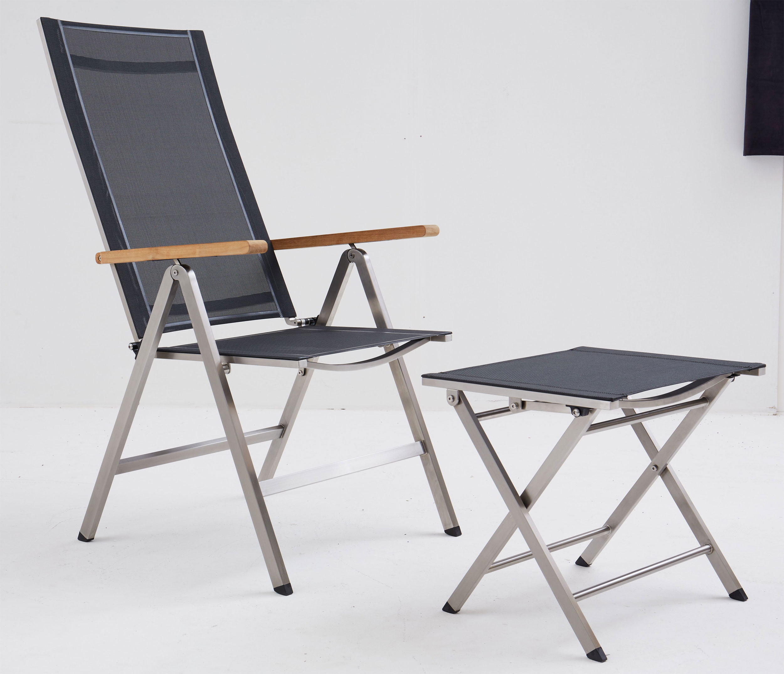 OUTDOOR Klappstuhl Edelstahl/Teak image number 3