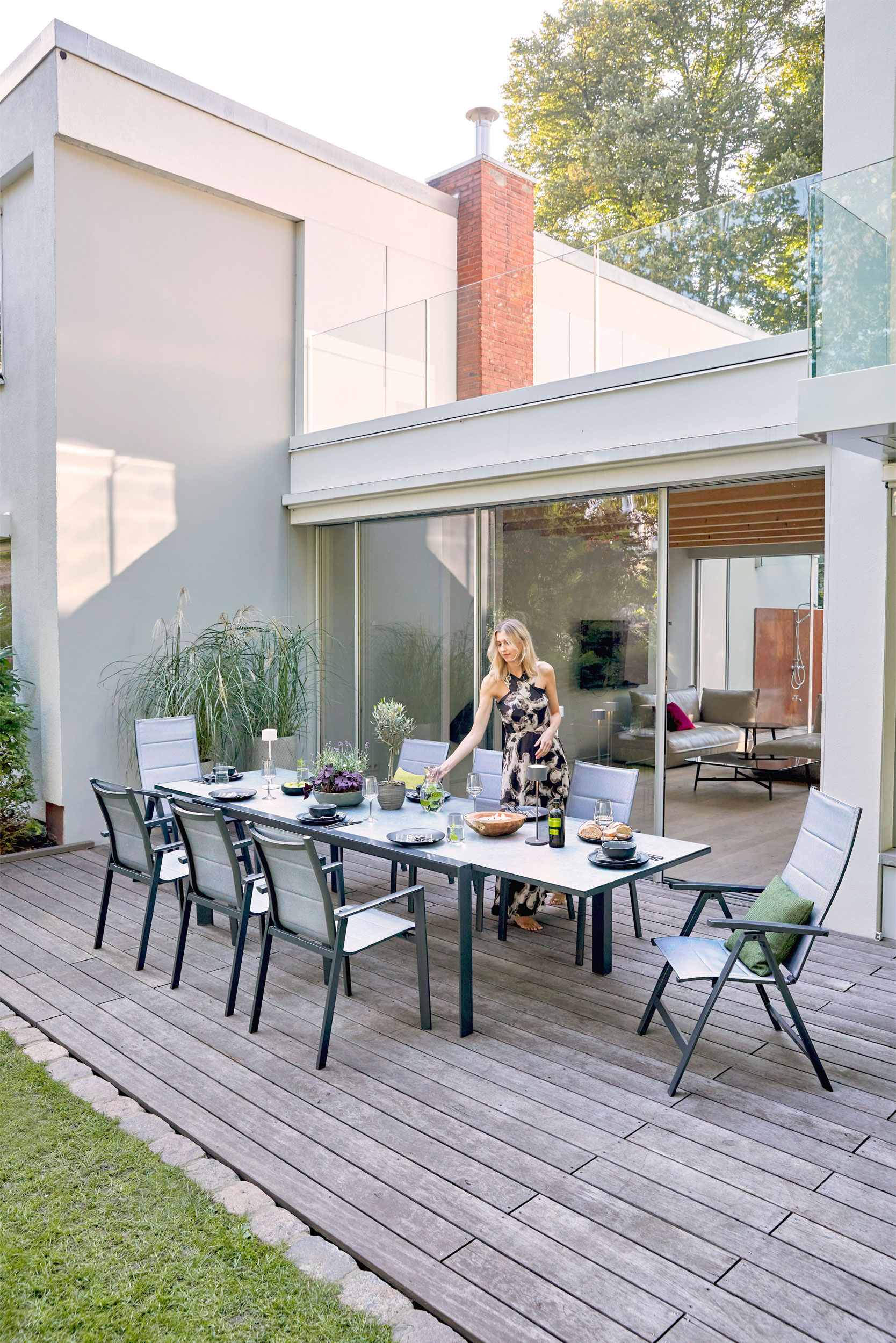 OUTDOOR Gartentisch ausziehbar 3D Glas image number 7