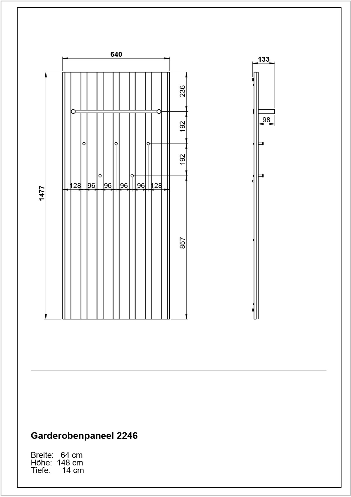 vito Garderobenpaneel image number 5