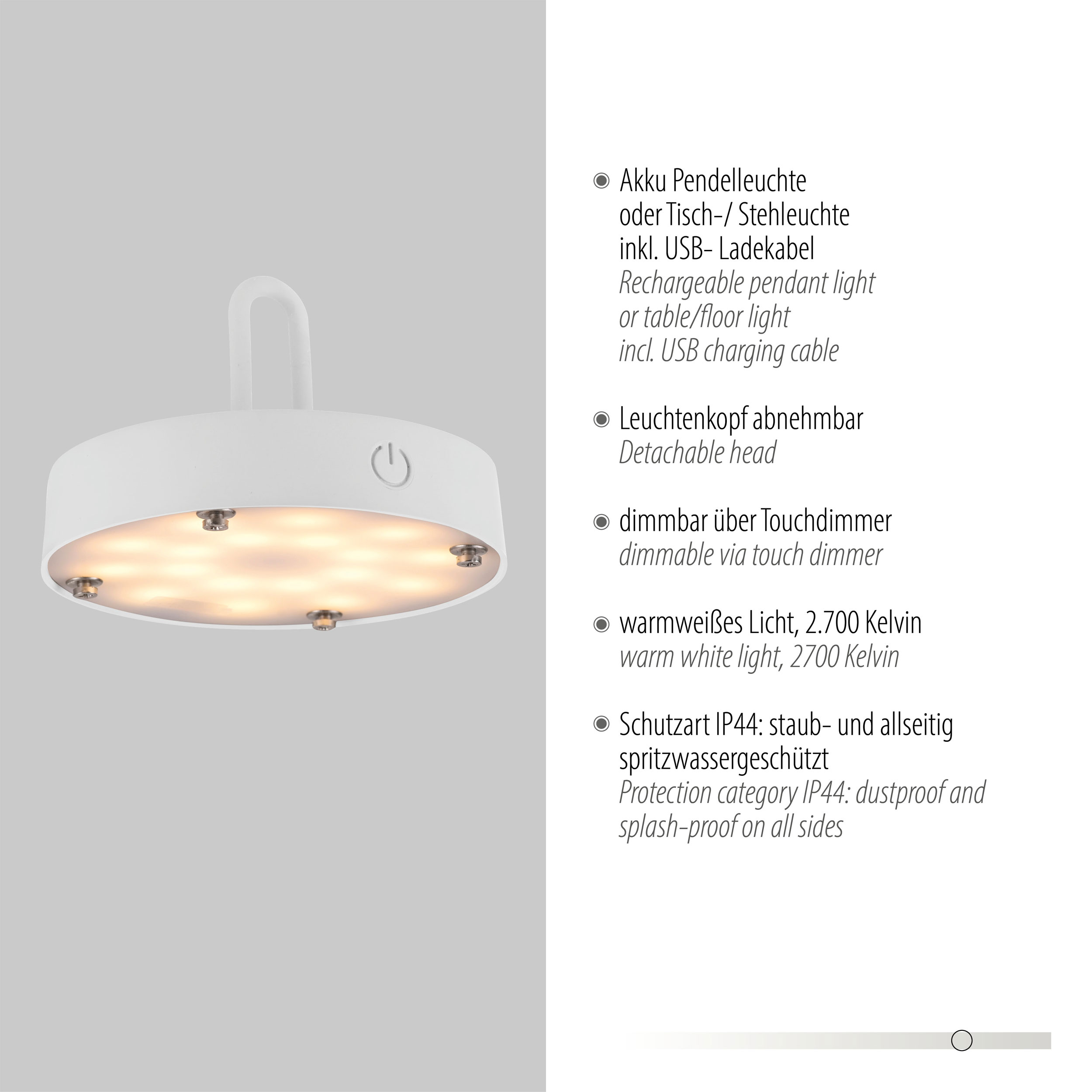 JUST LIGHT LED-Akku-Tischleuchte 1 flg image number 4
