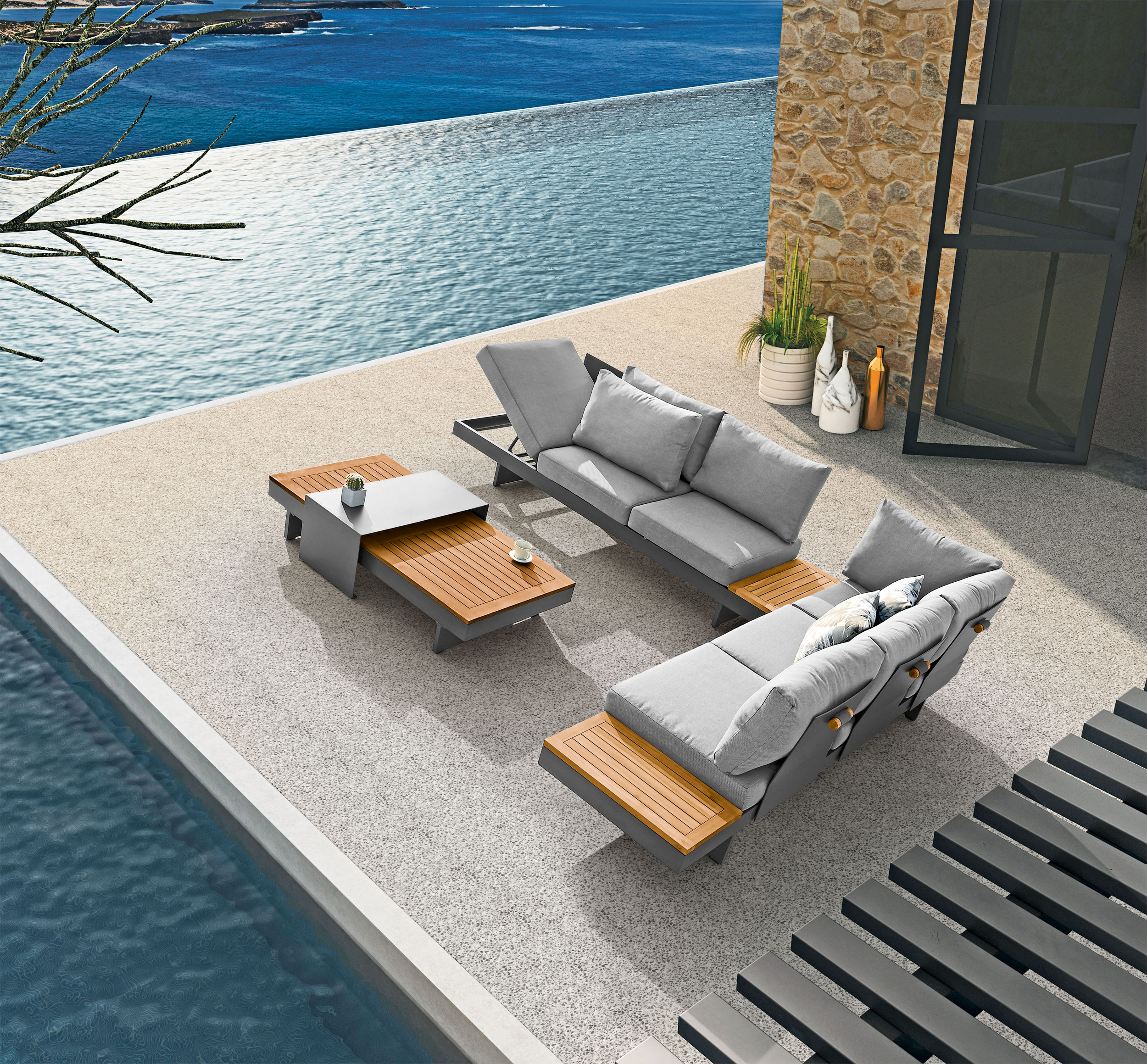 OUTDOOR Gartenlounge-Set 4 tlg. image number 2