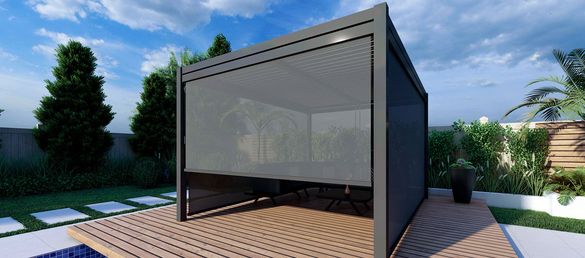 OUTDOOR Gartenpergola 3x3m Anthrazit image number 8