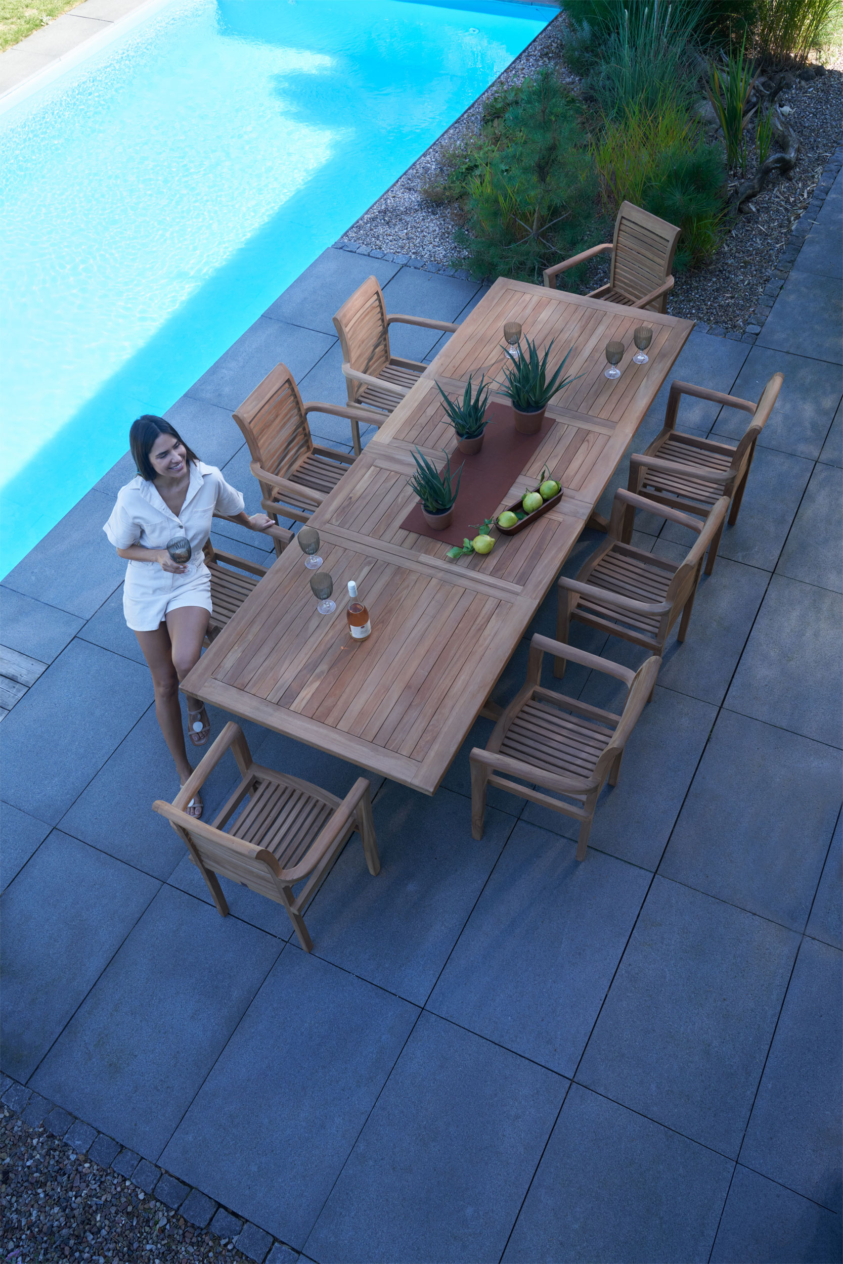 OUTDOOR Ausziehtisch Teak Garten image number 6
