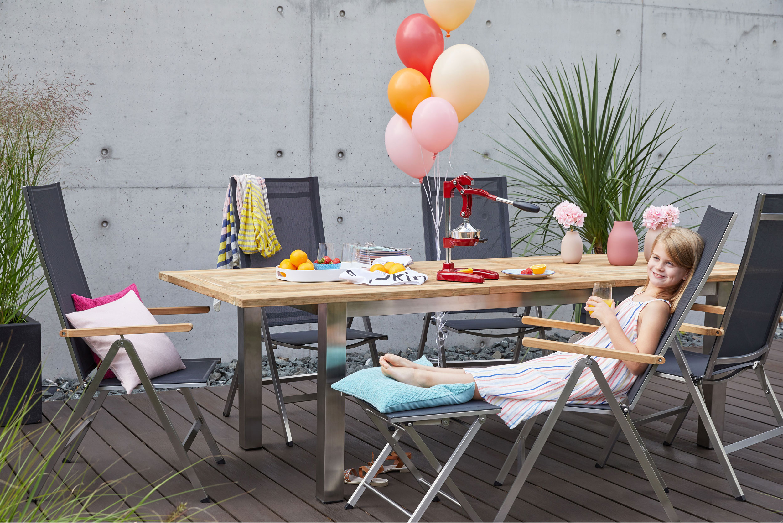 OUTDOOR Klappstuhl Edelstahl/Teak image number 5