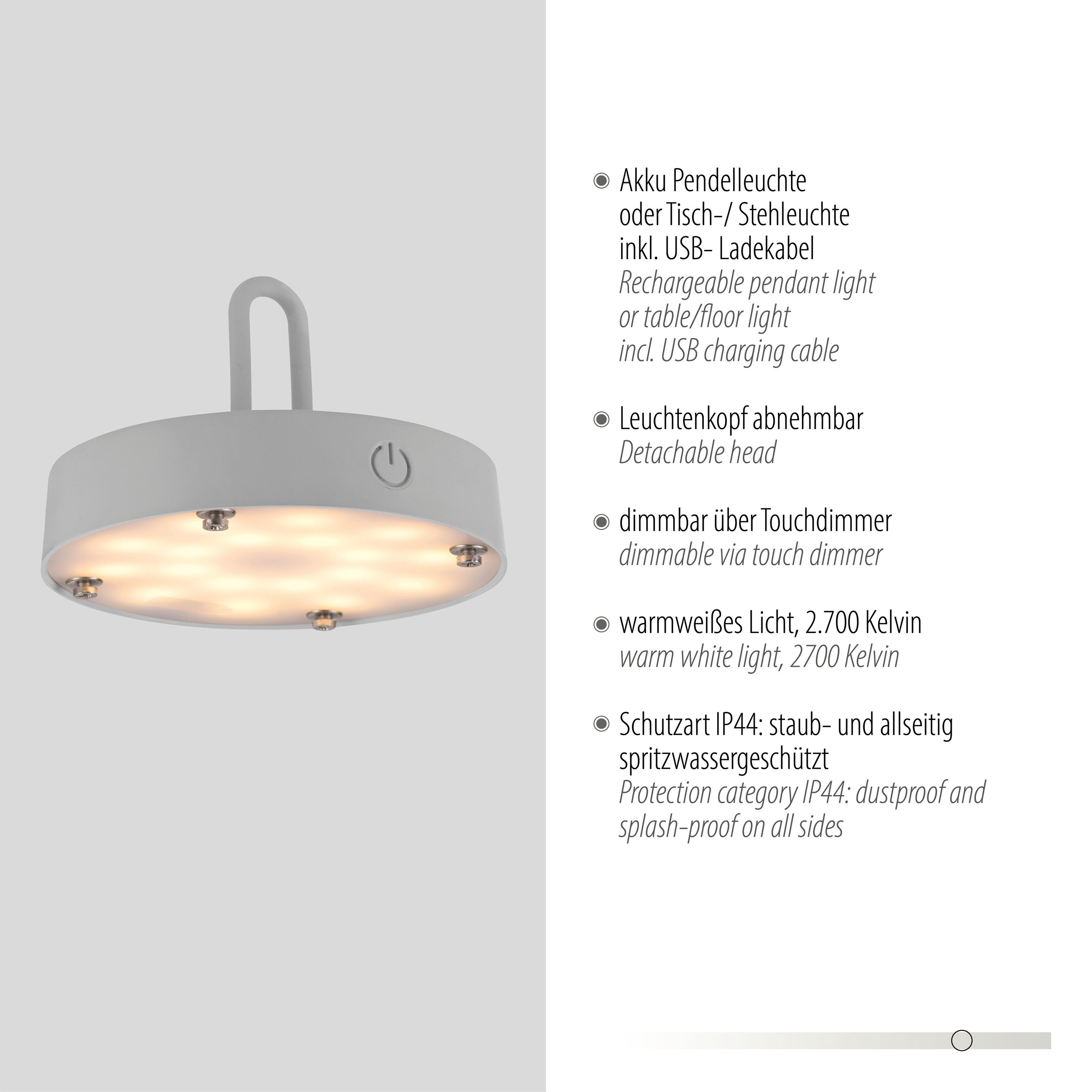 JUST LIGHT LED-Akku-Tischleuchte 1 flg image number 5