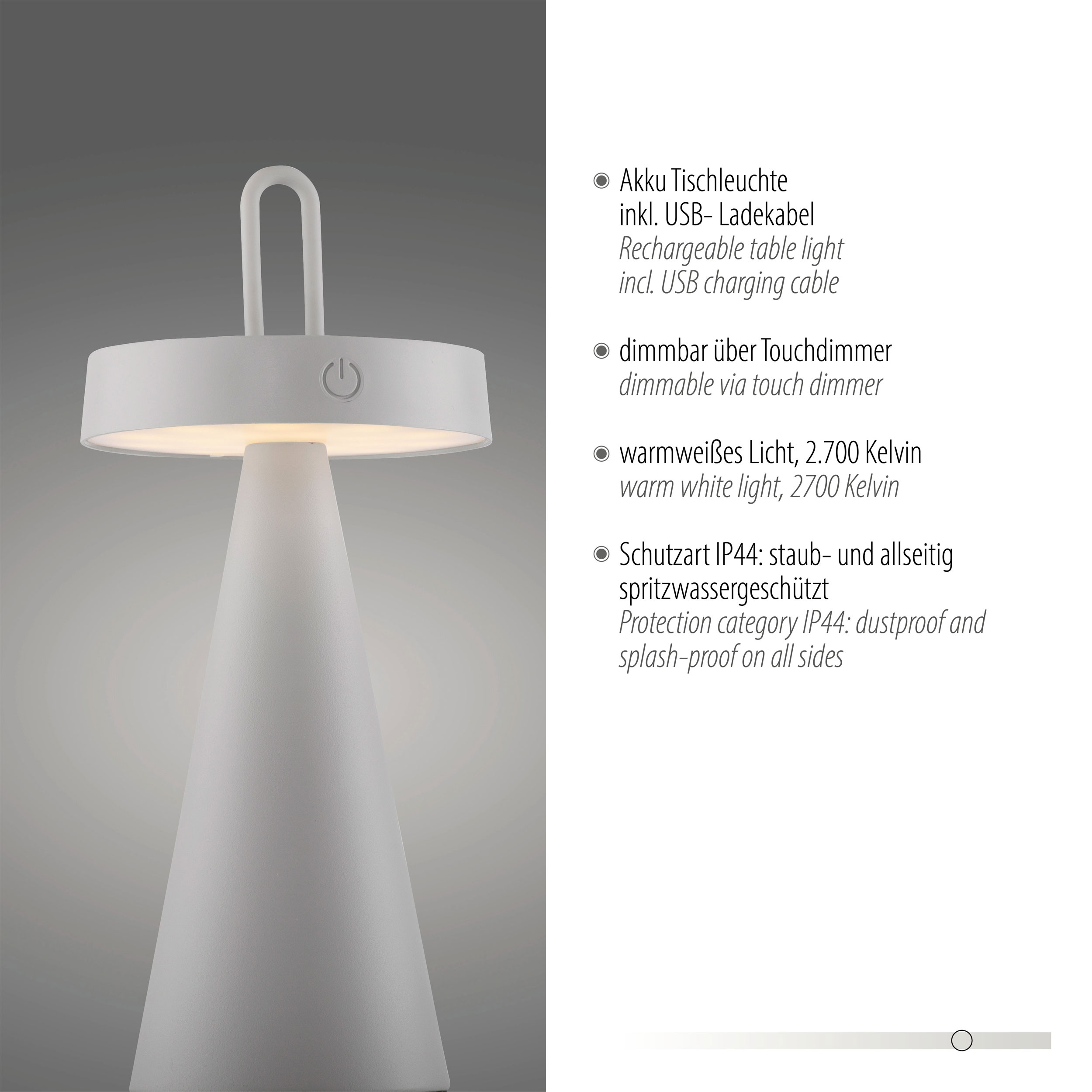 JUST LIGHT LED-Akku-Tischleuchte 1flg image number 6