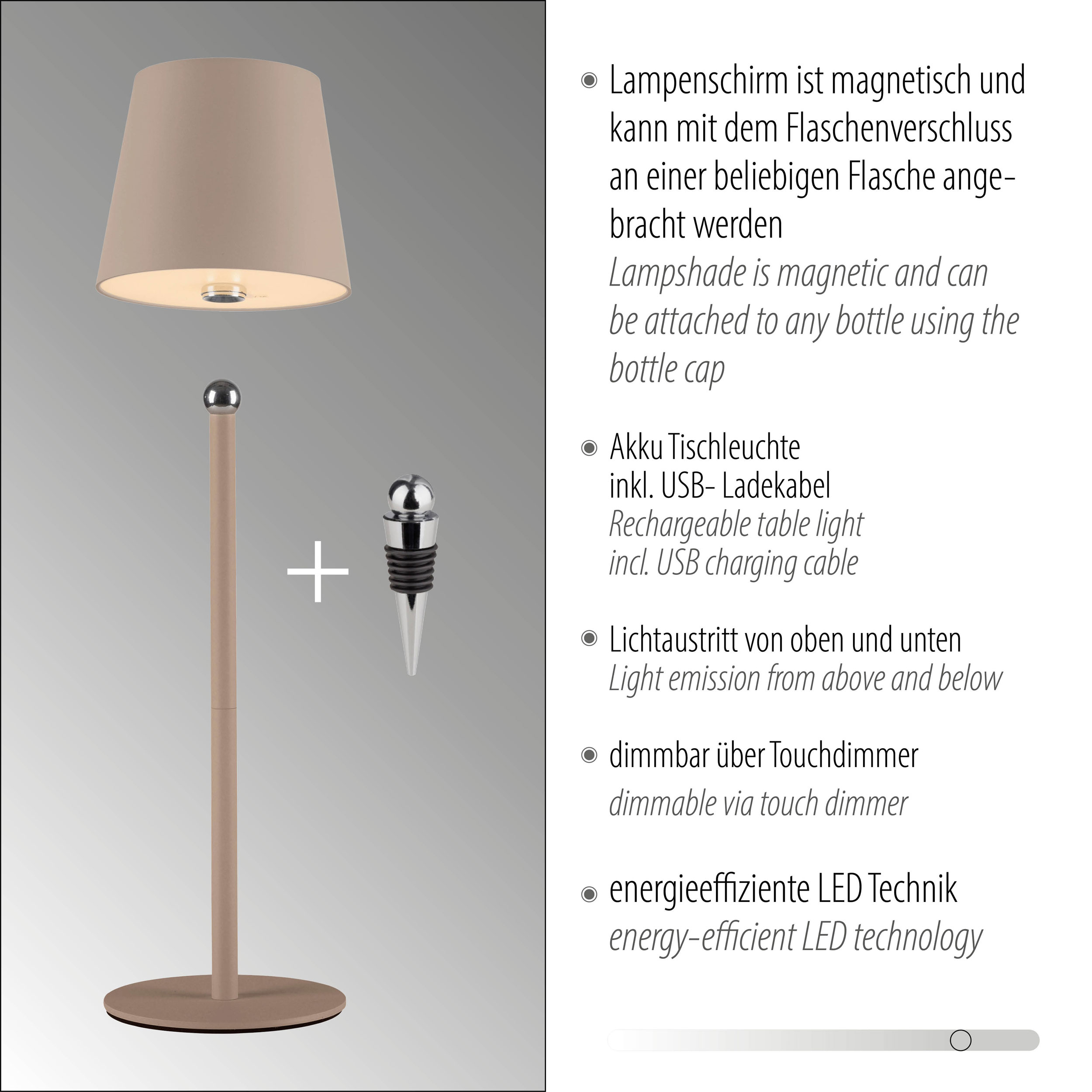 JUST LIGHT LED-Tischleuchte 1flg image number 4