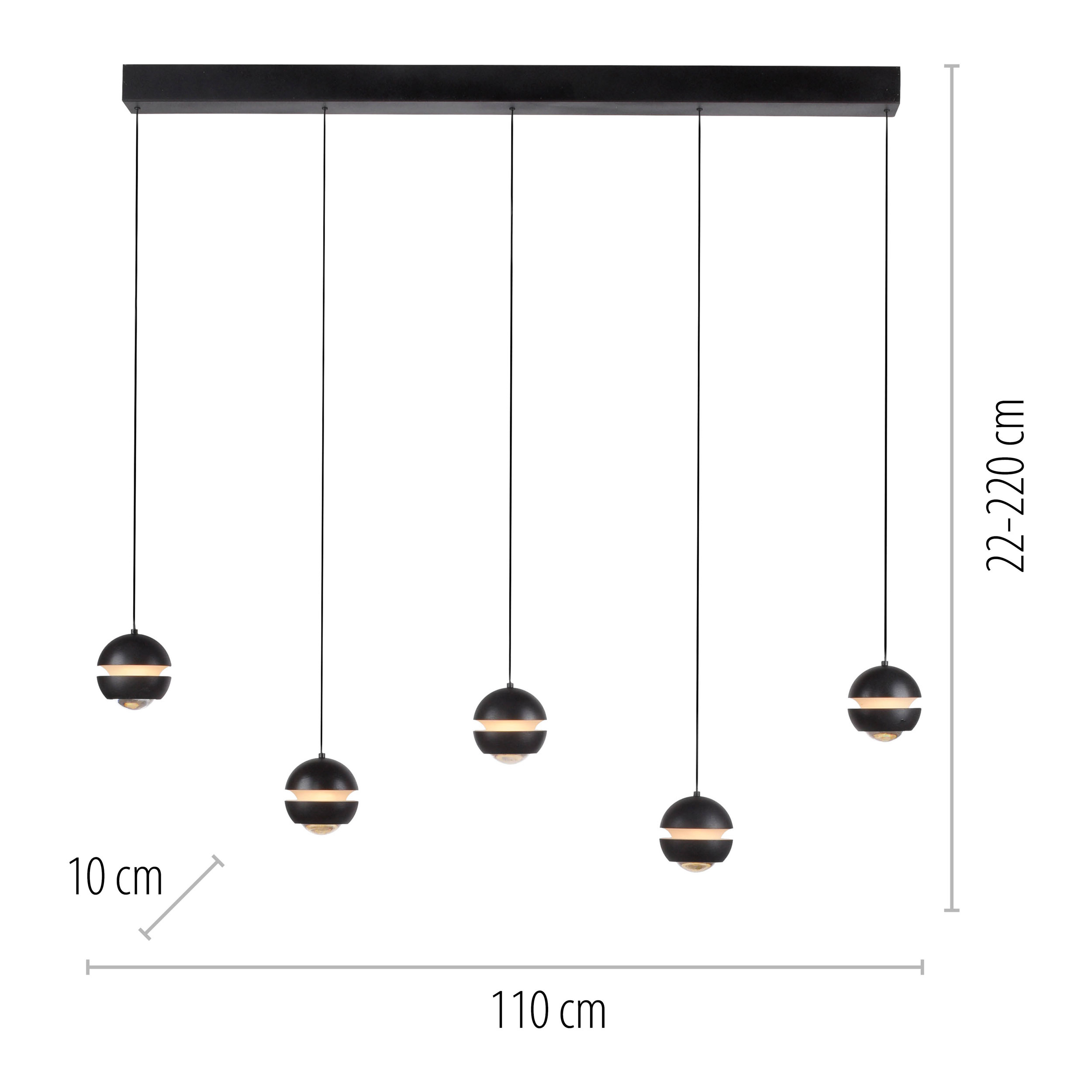 SCH&Ouml;NER WOHNEN LED-Pendelleuchte 5flg image number 3