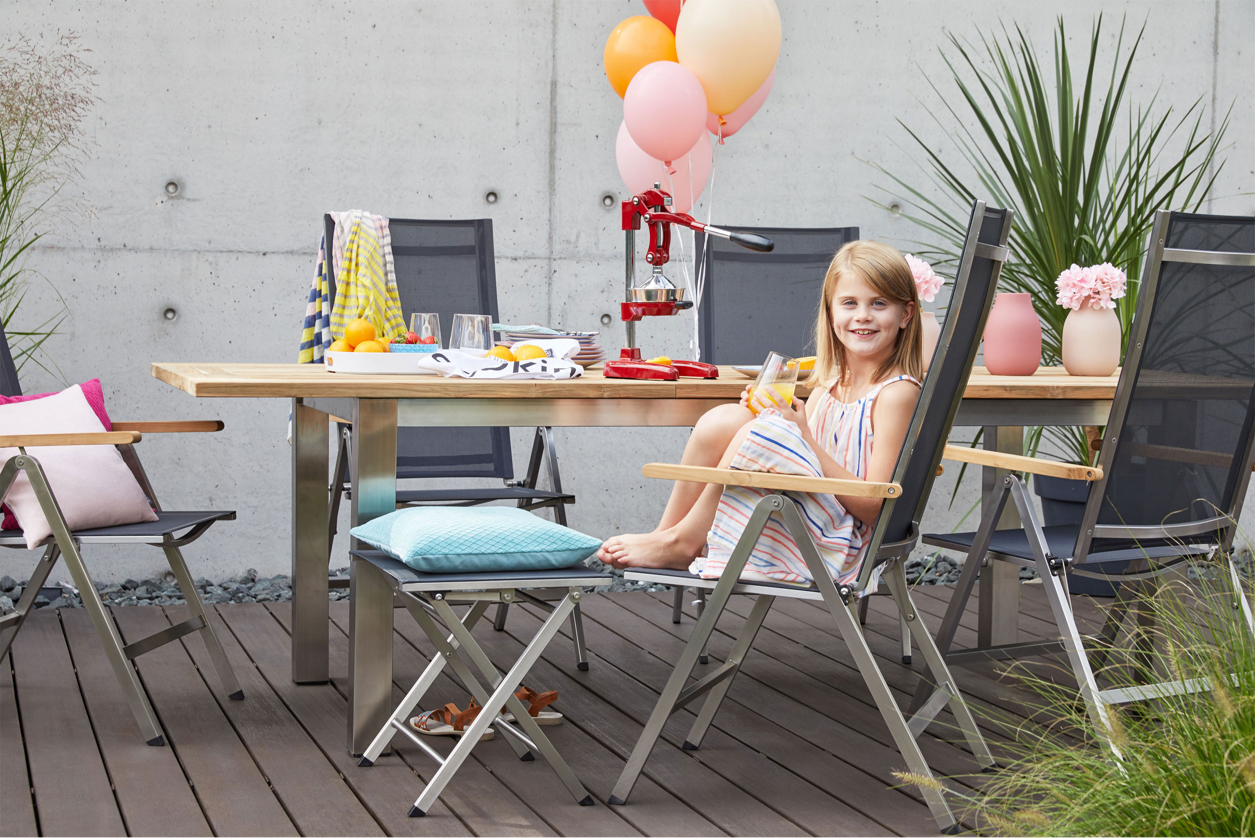 OUTDOOR Klappstuhl Edelstahl/Teak image number 6