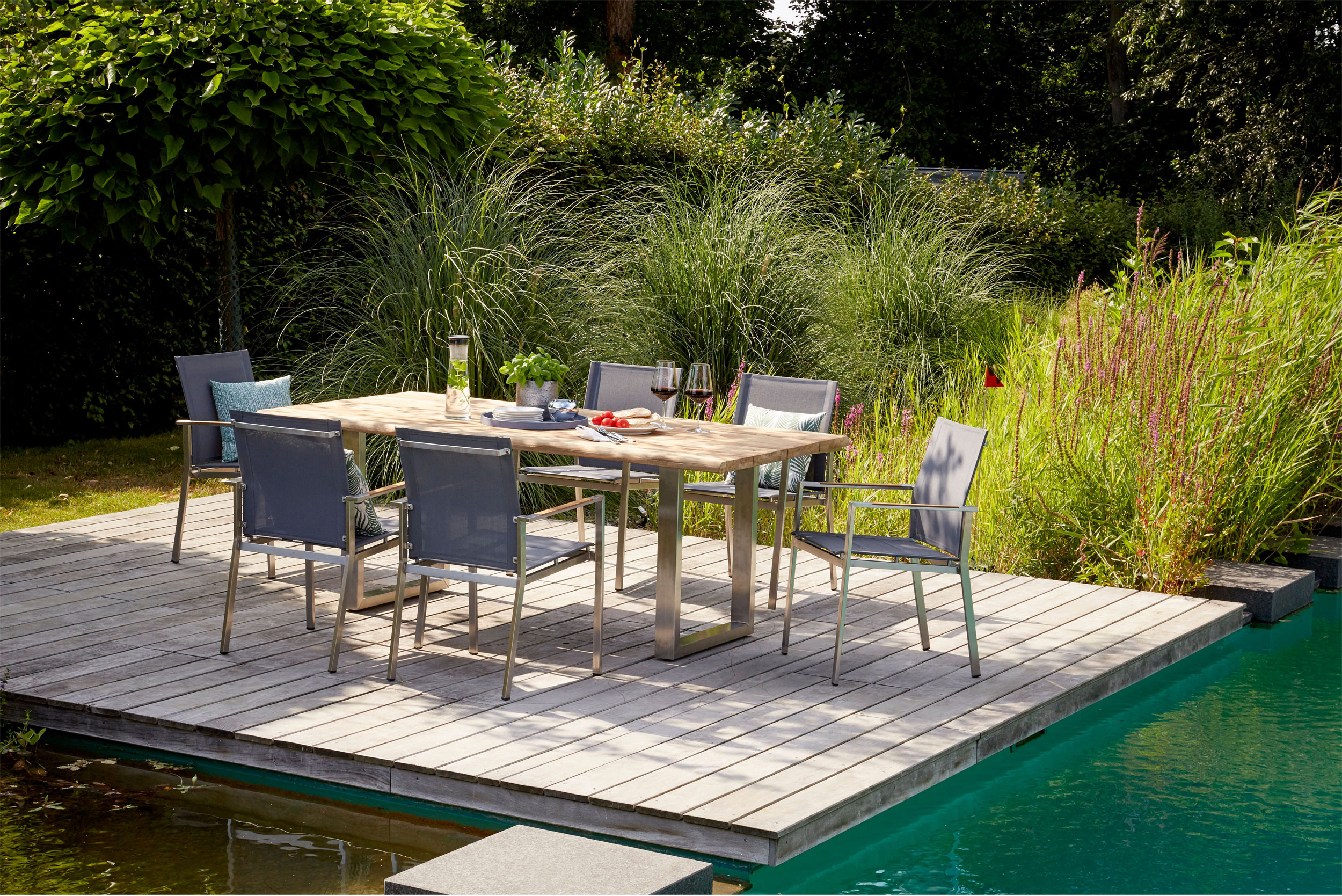 OUTDOOR Gartenstuhl Edelstahl/Teak image number 6