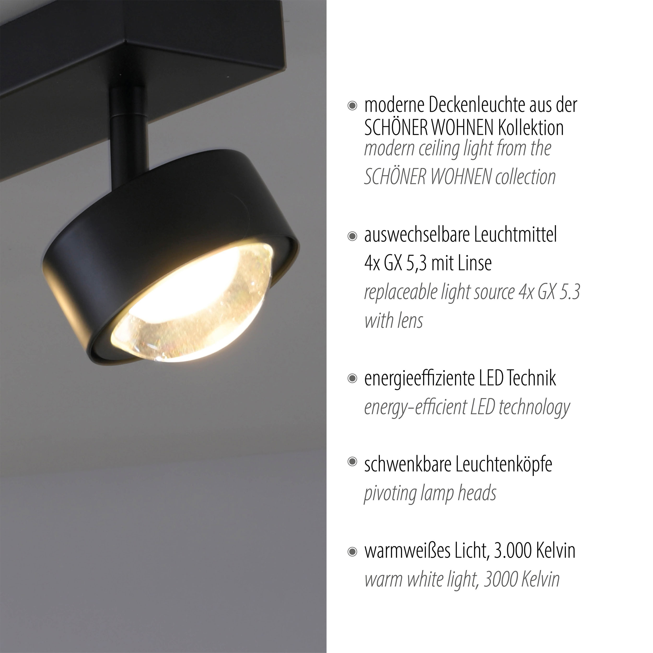 SCH&Ouml;NER WOHNEN LED-Deckenleuchte 4flg image number 4